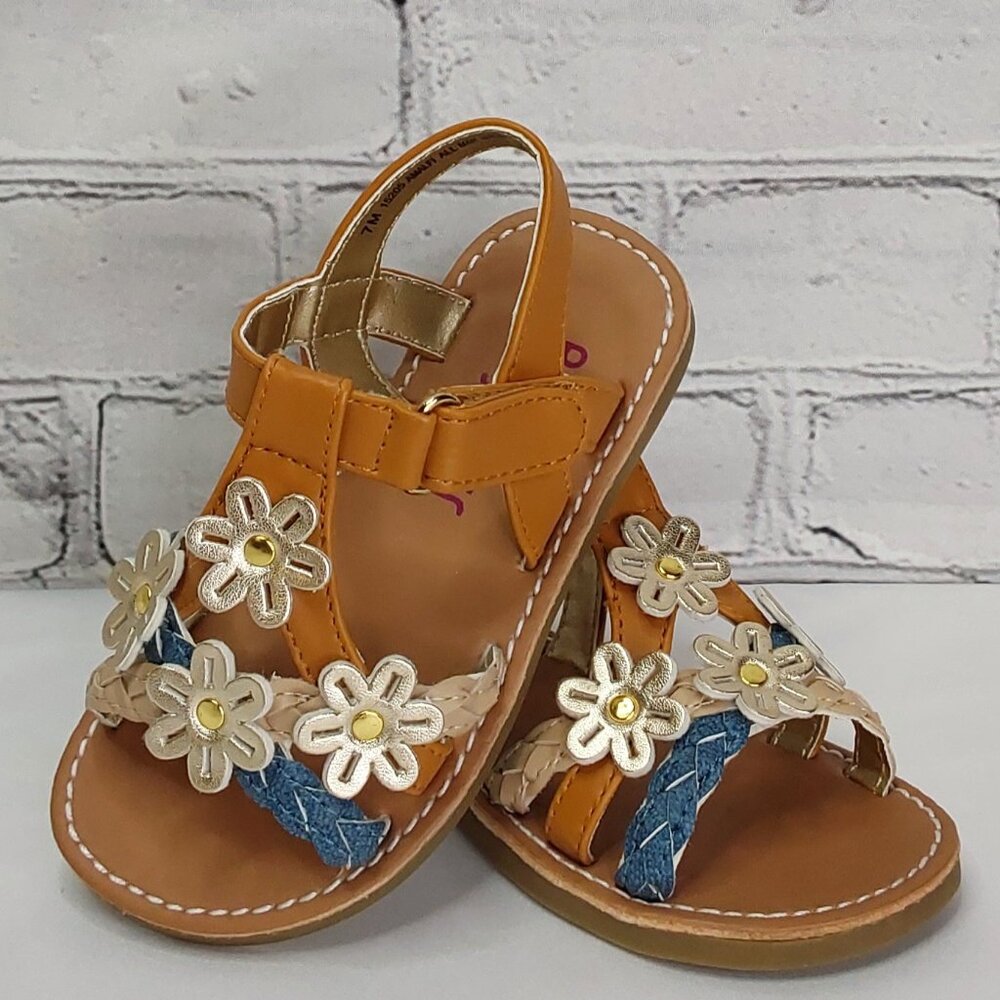 'RACHEL SHOES' 'AMALFI' 3-D PETAL FLOWER & STUDS SANDALS